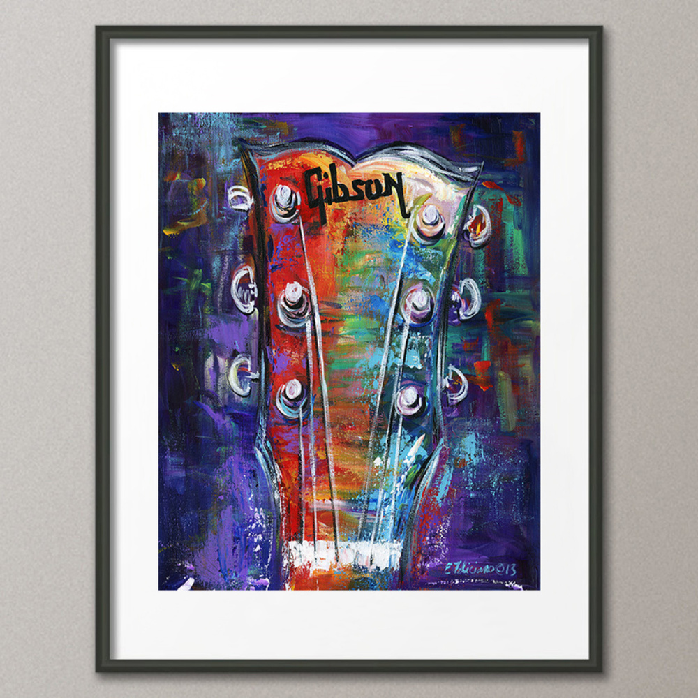 Fine Art Print Gibson Guitar Music Rocker Abstract